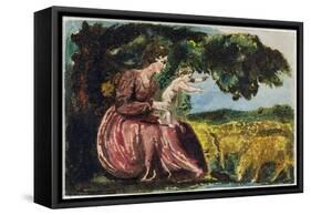 Spring, from 'Songs of Innocence', 1789 (Coloure-Printed Relief Etching with W/C on Paper)-William Blake-Framed Stretched Canvas