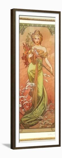 Spring (From the Series Les Saison)-Alphonse Mucha-Framed Giclee Print