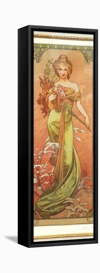 Spring (From the Series Les Saison)-Alphonse Mucha-Framed Stretched Canvas