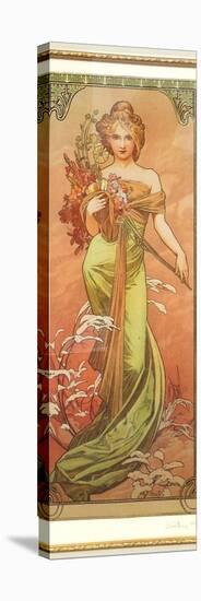 Spring (From the Series Les Saison)-Alphonse Mucha-Stretched Canvas