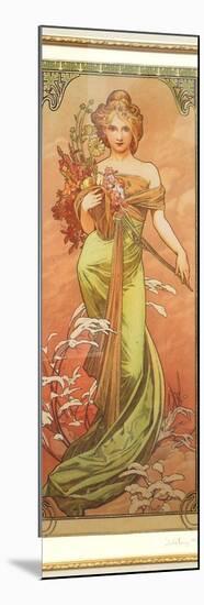 Spring (From the Series Les Saison)-Alphonse Mucha-Mounted Giclee Print