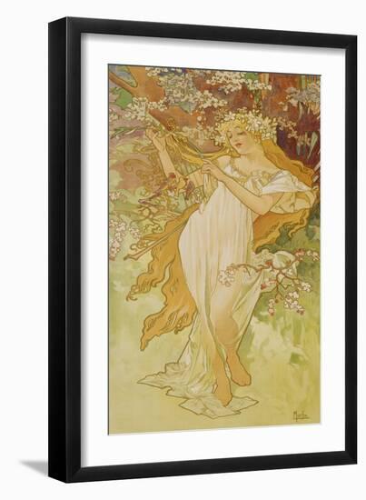 Spring (From the Series "Seasons"), 1896-Alphonse Mucha-Framed Giclee Print