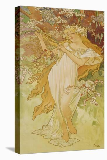Spring (From the Series "Seasons"), 1896-Alphonse Mucha-Stretched Canvas