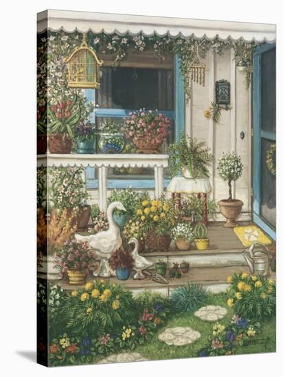 Spring Front Porch-Janet Kruskamp-Stretched Canvas