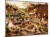 Spring: Gardeners, Sheep Shearers and Peasants Merrymaking-Pieter Bruegel the Elder-Mounted Giclee Print