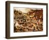 Spring: Gardeners, Sheep Shearers and Peasants Merrymaking-Pieter Bruegel the Elder-Framed Giclee Print