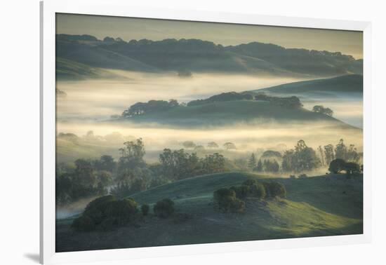 Spring Hills and Morning Fog, Petaluma, California-Vincent James-Framed Photographic Print