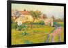 Spring in France. Robert William Vonnoh; American, 1858-1933. Date: 1890. Dimensions: 38.7 × 55....-Robert William Vonnoh-Framed Poster