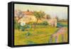 Spring in France. Robert William Vonnoh; American, 1858-1933. Date: 1890. Dimensions: 38.7 × 55....-Robert William Vonnoh-Framed Stretched Canvas