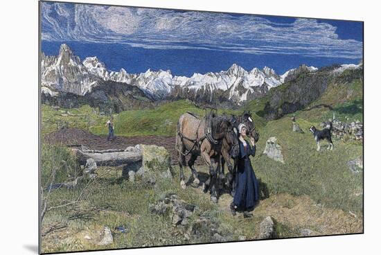 Spring in the Alps, 1897-Giovanni Segantini-Mounted Giclee Print
