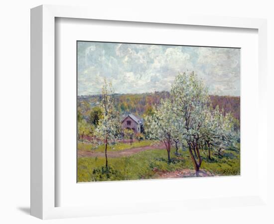 Spring in the Environs of Paris, Apple Blossom, 1879-Alfred Sisley-Framed Giclee Print
