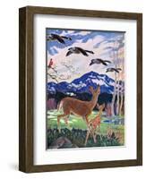 "Spring in the Meadow,"March 1, 1938-Paul Bransom-Framed Giclee Print