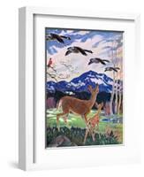 "Spring in the Meadow,"March 1, 1938-Paul Bransom-Framed Giclee Print