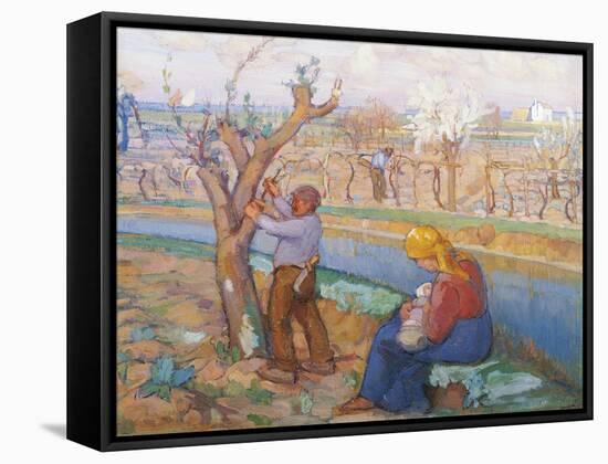 Spring in Treporti, by Umberto Moggioli (1886-1919). Italy, 20th Century-Umberto Moggioli-Framed Stretched Canvas