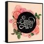 Spring is in the Air - Flowers Quote-ONiONAstudio-Framed Stretched Canvas