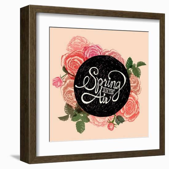 Spring is in the Air - Flowers Quote-ONiONAstudio-Framed Art Print