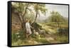 Spring Lambs-Ernest Walbourn-Framed Stretched Canvas