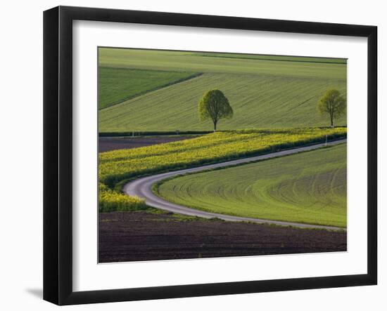 Spring Landscape by the Hochfels, Sure River Valley, Luxembourg-Walter Bibikow-Framed Photographic Print