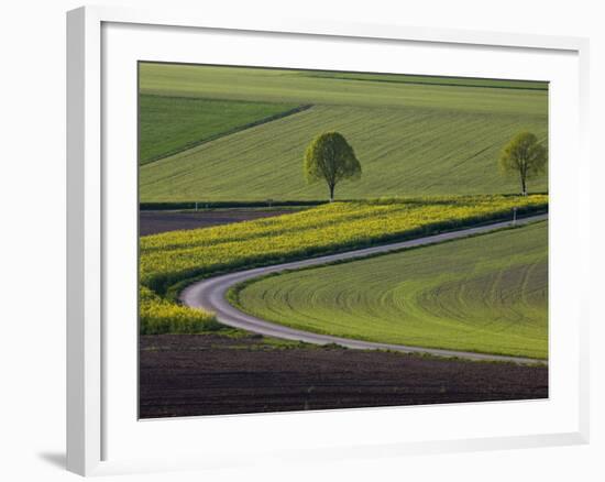 Spring Landscape by the Hochfels, Sure River Valley, Luxembourg-Walter Bibikow-Framed Photographic Print