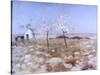 Spring (Landscape with Blooming Almond Trees and Trullo House)-Giuseppe De Nittis-Stretched Canvas