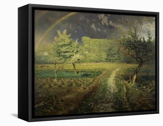 Spring Landscape with Rainbow (Le Printemps), 1868/73-Jean-François Millet-Framed Stretched Canvas