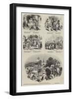 Spring Life in Town and Country-Sir John Gilbert-Framed Giclee Print