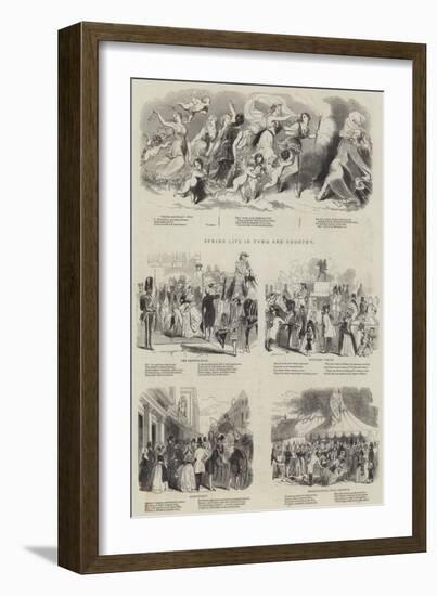 Spring Life in Town and Country-Sir John Gilbert-Framed Giclee Print