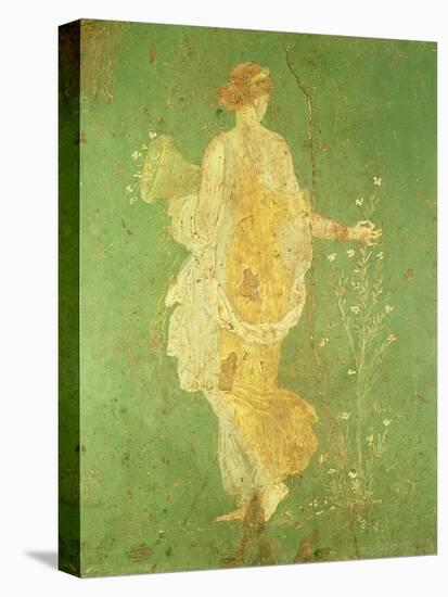 Spring, Maiden Gathering Flowers, from the Villa of Varano in Stabiae, c.15 BC-60 Ad-Roman-Stretched Canvas