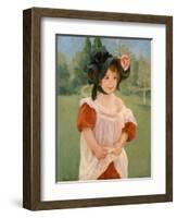 Spring: Margot Standing in a Garden, 1900-Mary Stevenson Cassatt-Framed Giclee Print