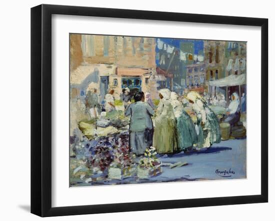 Spring Morning, Houston and Division Streets, New York-George Luks-Framed Giclee Print