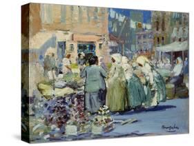 Spring Morning, Houston and Division Streets, New York-George Luks-Stretched Canvas