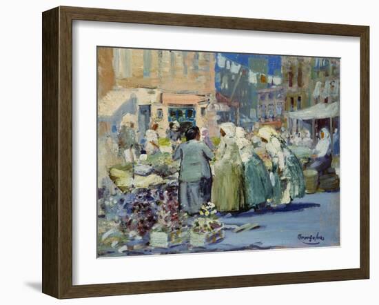 Spring Morning, Houston and Division Streets, New York-George Luks-Framed Giclee Print