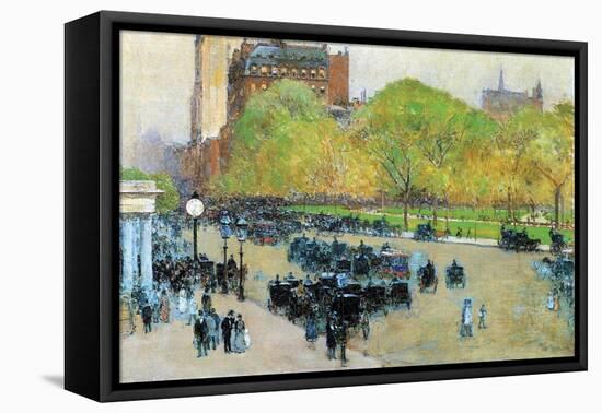 Spring Morning in the Heart of Manhattan-Childe Hassam-Framed Stretched Canvas