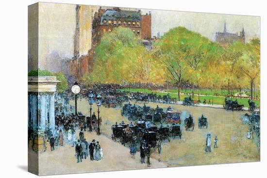 Spring Morning in the Heart of Manhattan-Childe Hassam-Stretched Canvas