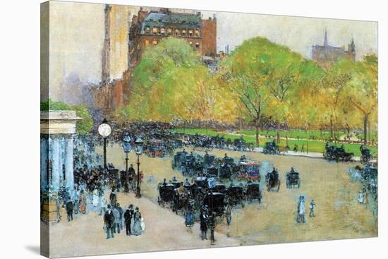 Spring Morning in the Heart of Manhattan-Childe Hassam-Stretched Canvas