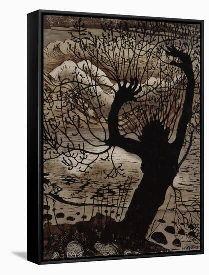 Spring Night and Willow-Nikolai Astrup-Framed Stretched Canvas