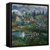 Spring night with full moon-Hjalmer Eilif Emanuel Peterssen-Framed Stretched Canvas