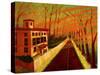 Spring on North Street (Greenwich, CT)-John Newcomb-Stretched Canvas