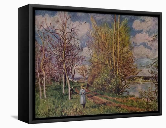 'Spring on the River Banks', late 19th century. (1941)-Alfred Sisley-Framed Stretched Canvas