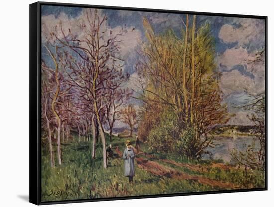 'Spring on the River Banks', late 19th century. (1941)-Alfred Sisley-Framed Stretched Canvas