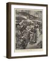 Spring on the Riviera, the Flower Market at Nice-null-Framed Giclee Print