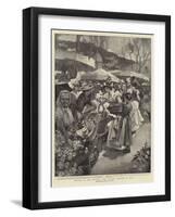 Spring on the Riviera, the Flower Market at Nice-null-Framed Giclee Print