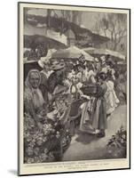 Spring on the Riviera, the Flower Market at Nice-null-Mounted Giclee Print
