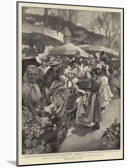 Spring on the Riviera, the Flower Market at Nice-null-Mounted Giclee Print