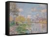 Spring on the Seine-Claude Monet-Framed Stretched Canvas