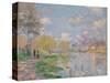 Spring on the Seine-Claude Monet-Stretched Canvas