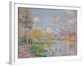 Spring on the Seine-Claude Monet-Framed Giclee Print