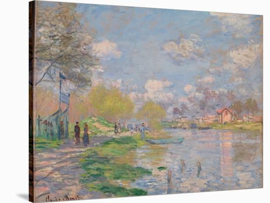 Spring on the Seine-Claude Monet-Stretched Canvas