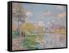 Spring on the Seine-Claude Monet-Framed Stretched Canvas