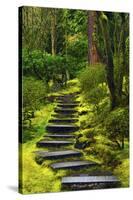 Spring on the Steps, Portland Japanese Garden, Portland, Oregon, USA-Michel Hersen-Stretched Canvas